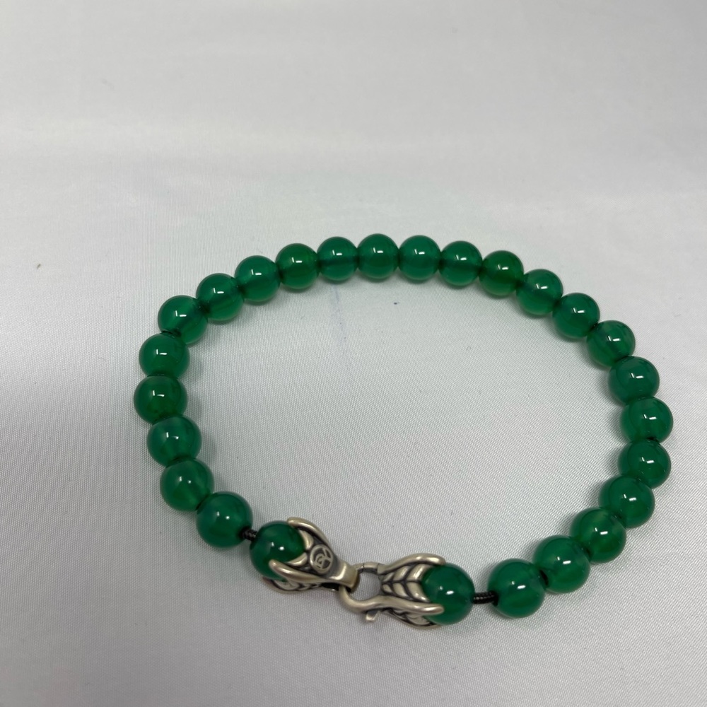 Authentic David Yurman Beaded Green Onyx Mens bracelet